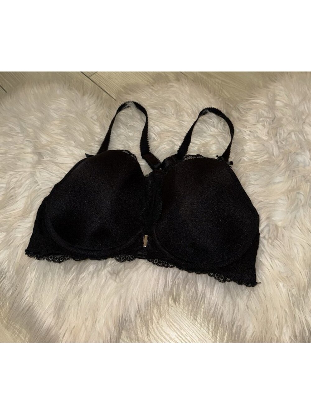 Adore Me LP1301F Womens Leia Contour Bra Front Close Lined Underwire 36DD Black